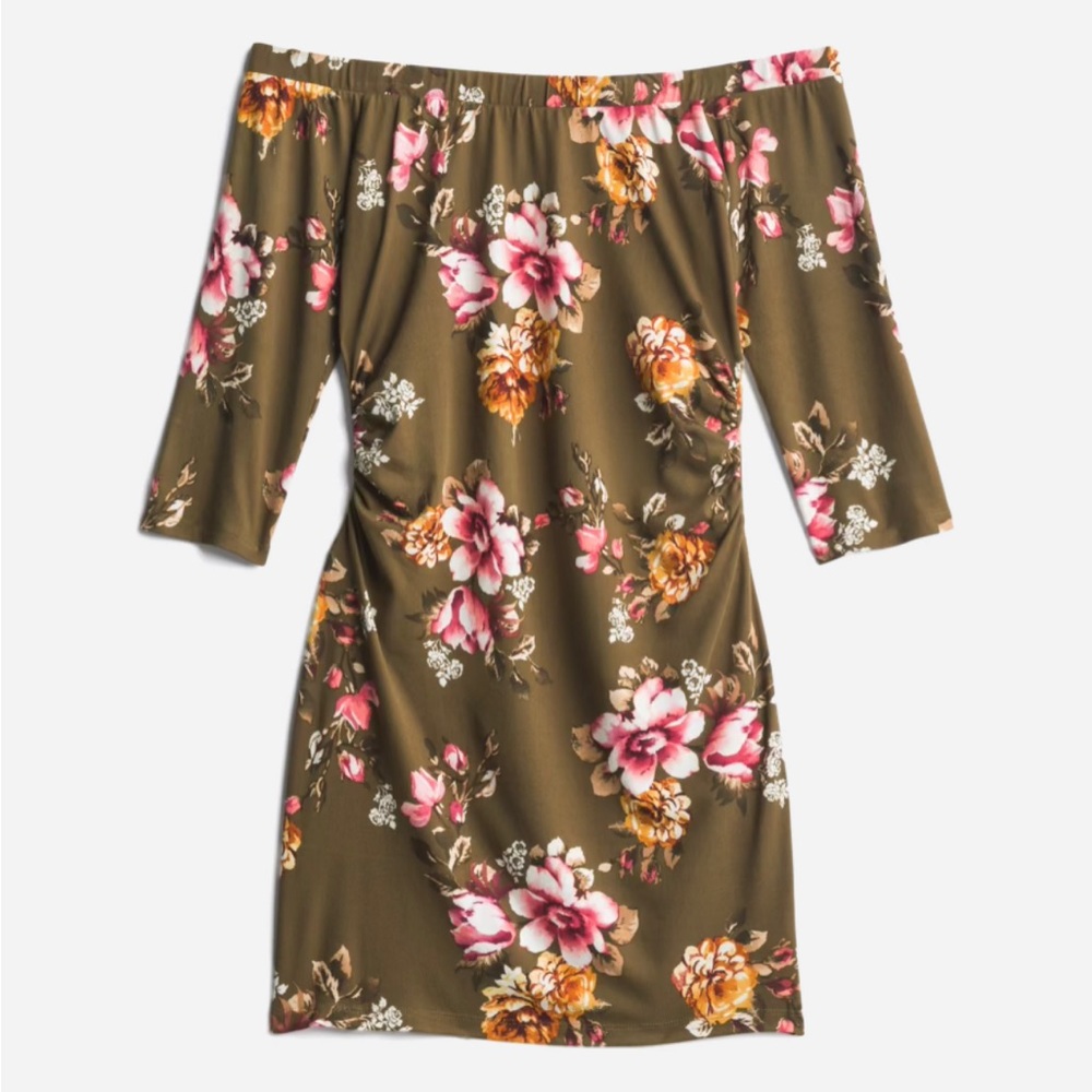 French Grey, Solene Off the Shoulder Brushed Knit Dress. Size XS. Brand new.